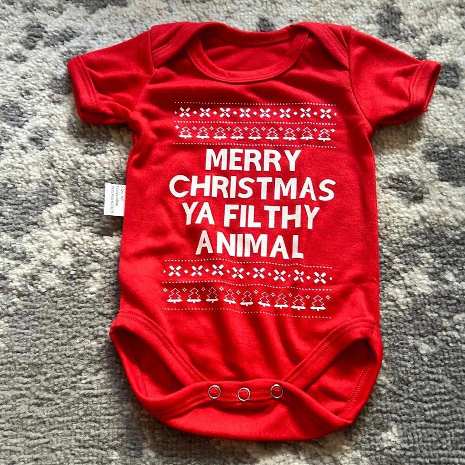 Unbranded Baby Uni sex Red Christmas Theme Bodysuit  3-6 Months (NEW)