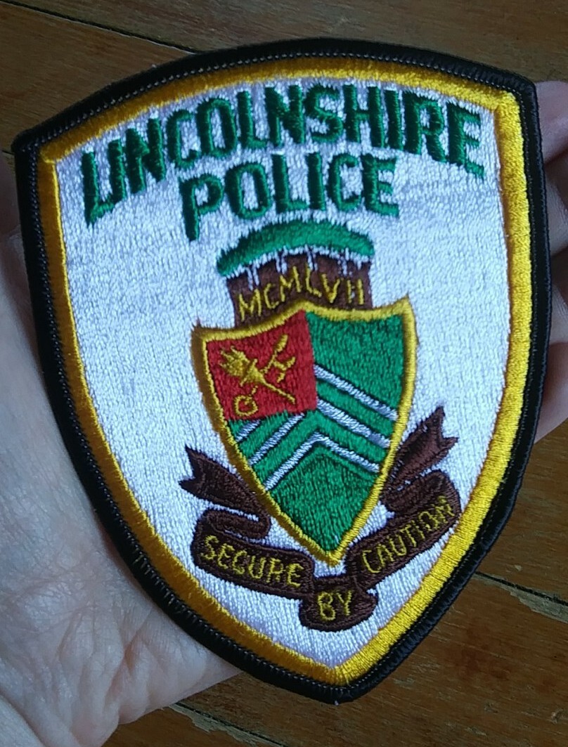 VINTAGE ~ LINCOLNSHIRE ILLINOIS ~ COLLECTORS PATCH Secure By Caution