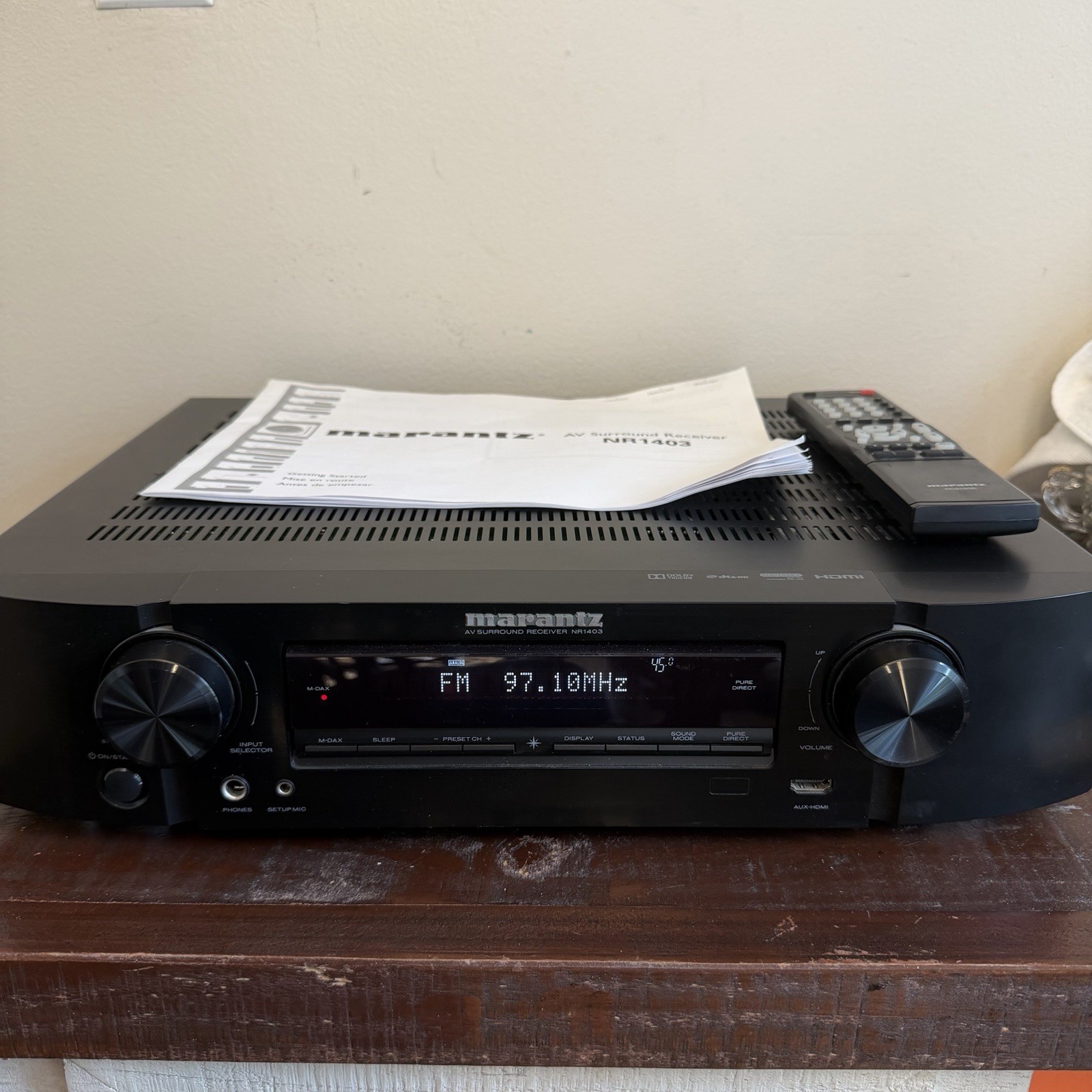 Marantz NR1403 Dolby 5.1-Ch Surround Receiver Bundle W Remote Manual Tested