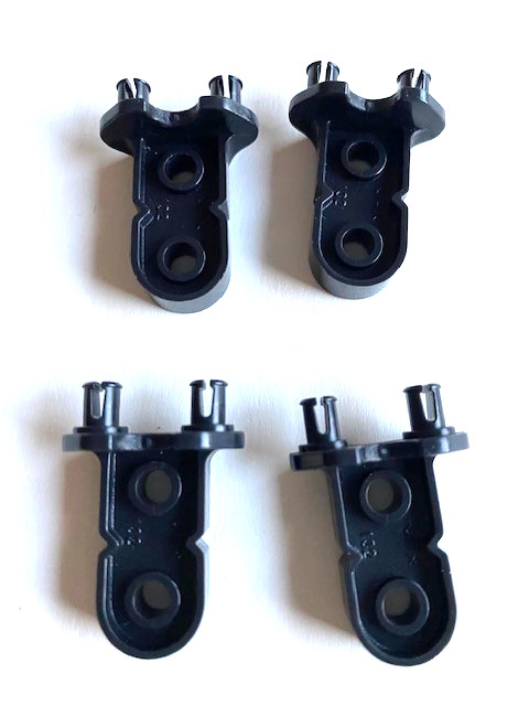 VEX Robotics Parts: 2 Hole, 2 Pin Rounded Connector - 4 Pieces