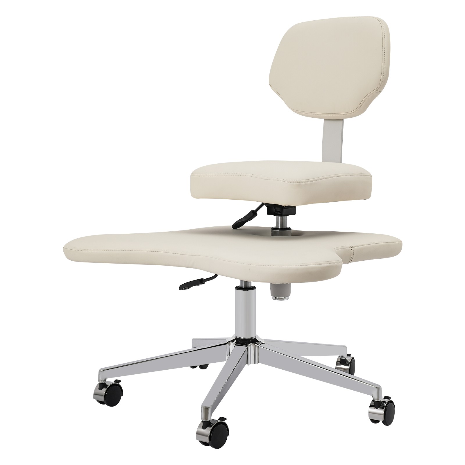 White Cross Legged Office Chair Criss Cross Chair With Wheels Meditation Chair