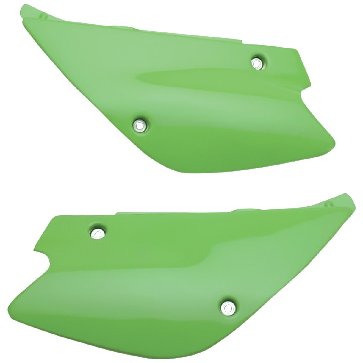 UFO Rear Side Panels | Green Plastic | '98-13 KX100 / '01-13 KX85 (KA03714-026)