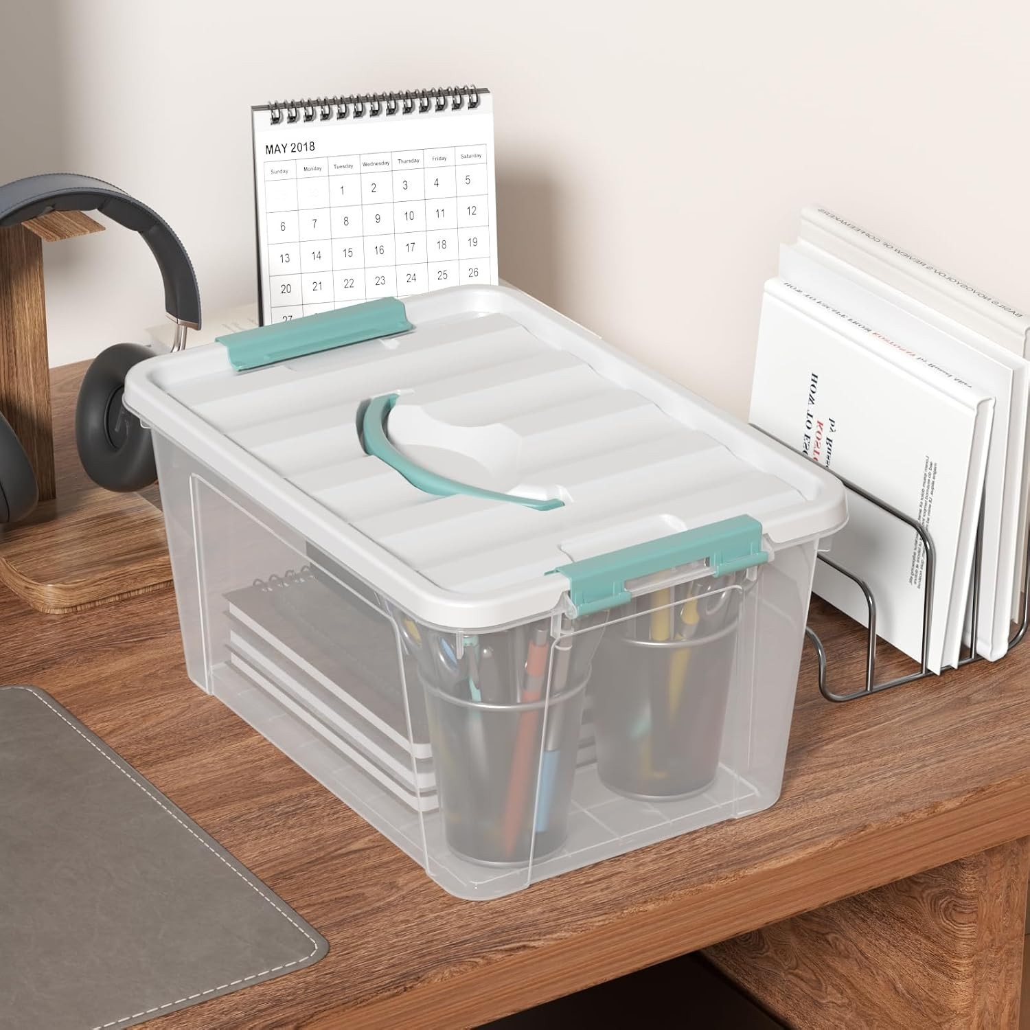 Durable 14 Qt Clear Organizer Bin with Secure Latching Lid for Versatile Storage