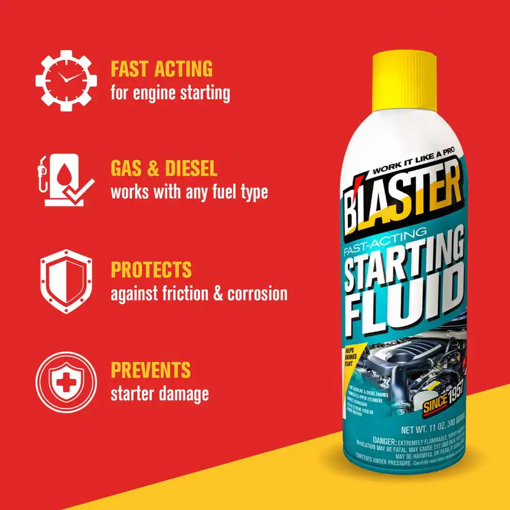 NEW 11 oz Fast-Acting Engine Starting Fluid Spray – Quick and Reliable Ignition