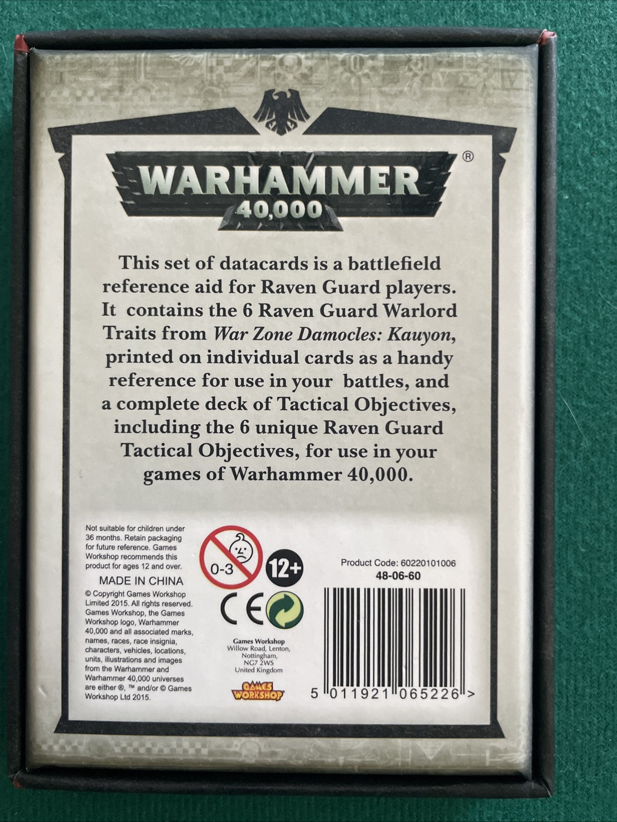 Warhammer 40k Datacards Raven Guard - Excellent Condition