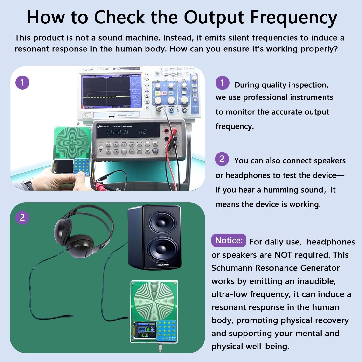 Schumann Resonance Generator USB-C Powered, 7.83Hz Ultra Low-Frequency Generator
