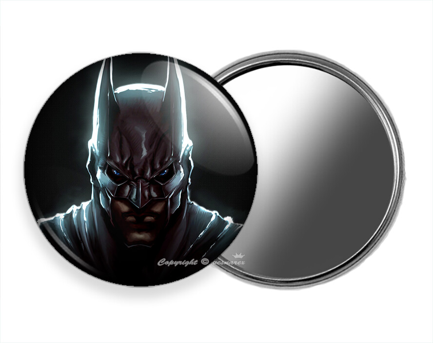 ANGRY BATMAN DARK KNIGHT GOTHAM CITY SUPER HERO POCKET PURSE MAKEUP MIRROR GIFT