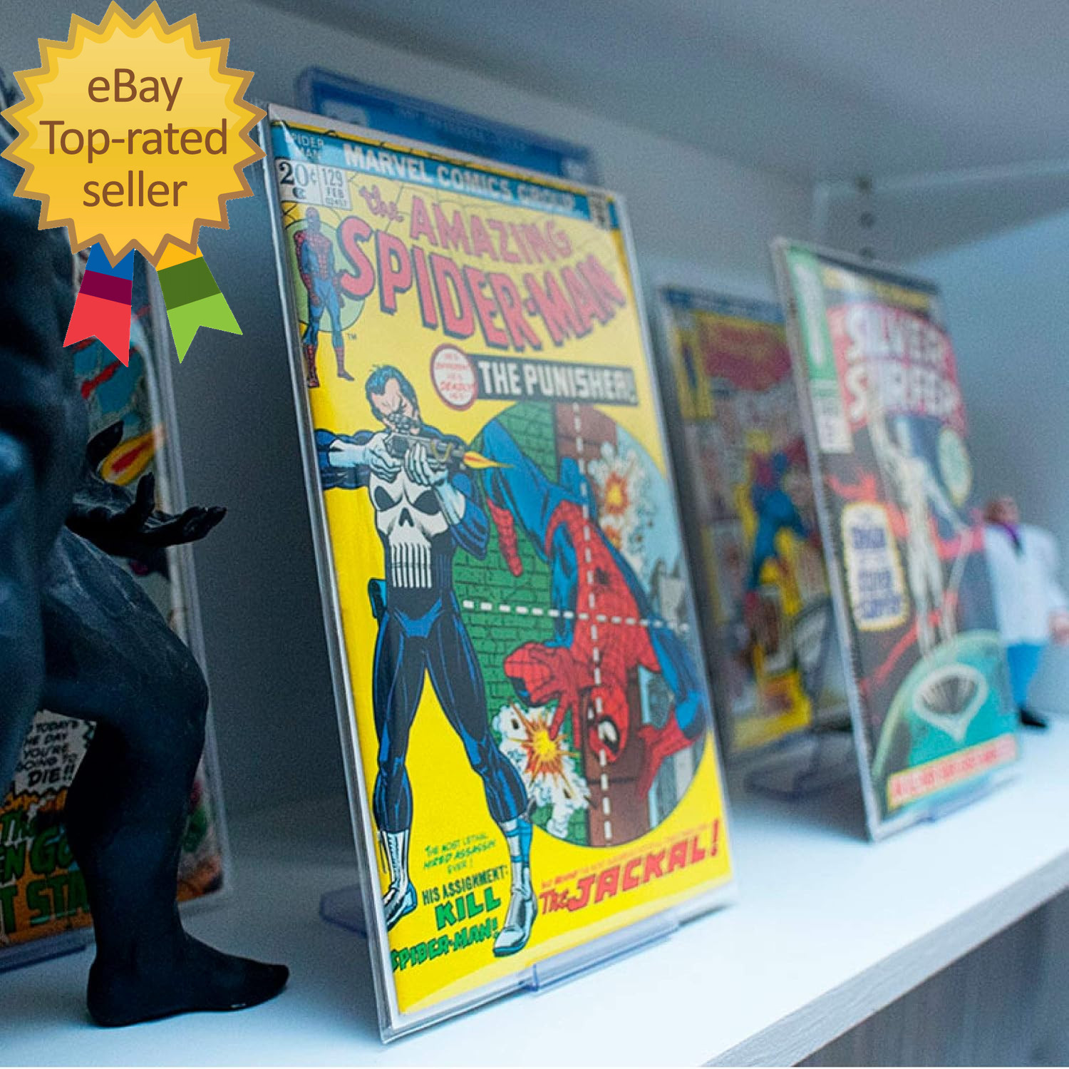 Comic Mount 5 Pack, Comic Book Shelf Stand or Wall Mount Display