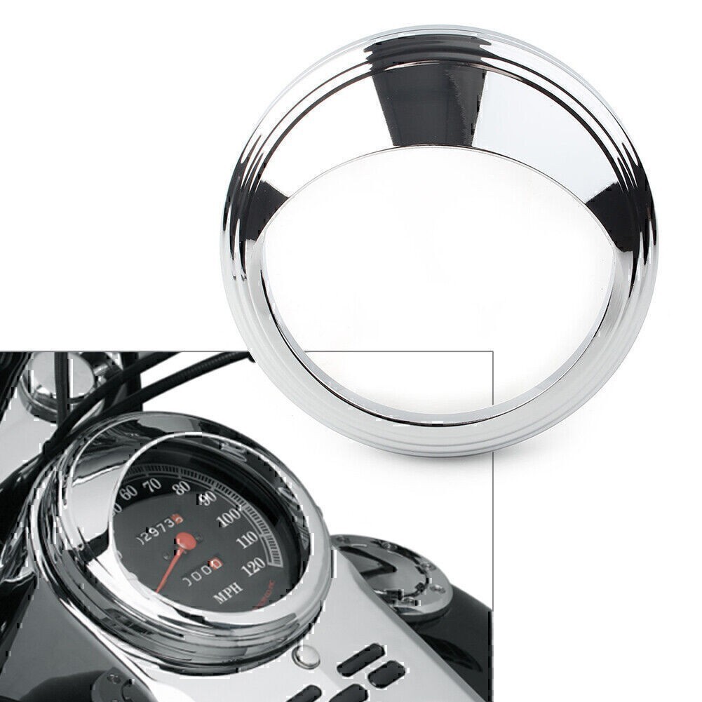 1PCS Aluminum bezel chrome trim ring visor cover Fits Harley with 5" speedometer