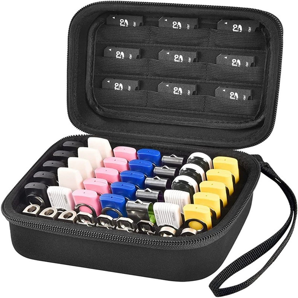 External Hard Drive SD Card Organizer Case Usb Thumb Flash Pen Drive Storage Box