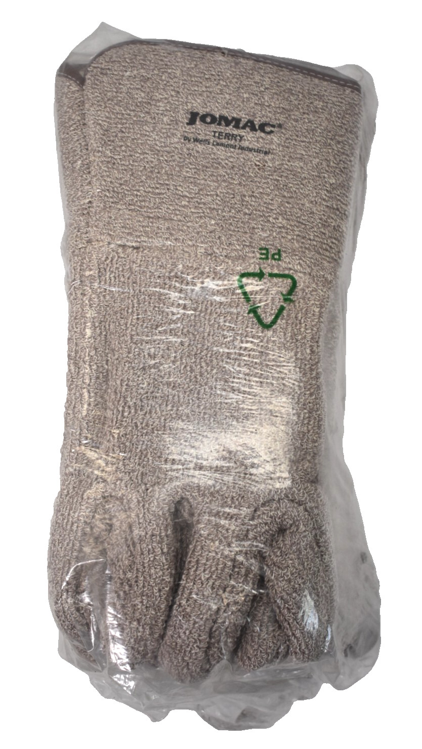 Lot of 6 Pairs Jomac Brown & White Gauntlet Cuff Lined Gloves 636HRL Cotton XL