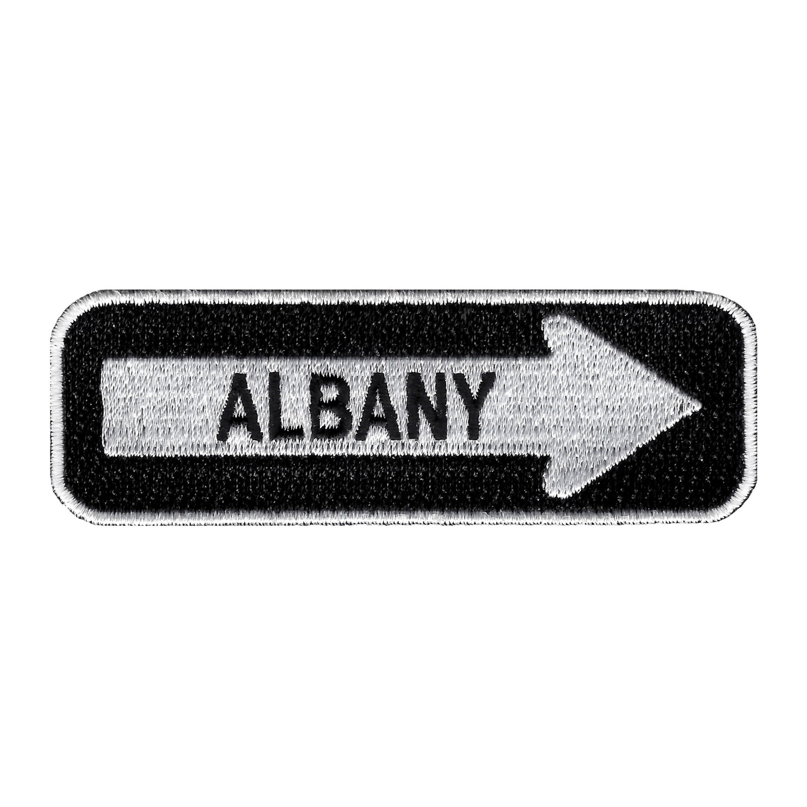 ALBANY ONE-WAY SIGN EMBROIDERED IRON-ON PATCH applique NEW YORK SOUVENIR ROAD