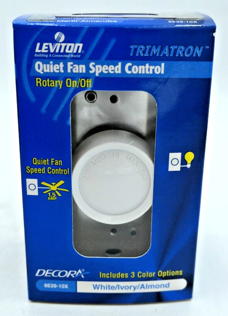 NEW Leviton 6639-10X TRIMATRON Quiet Fan Speed Control - White