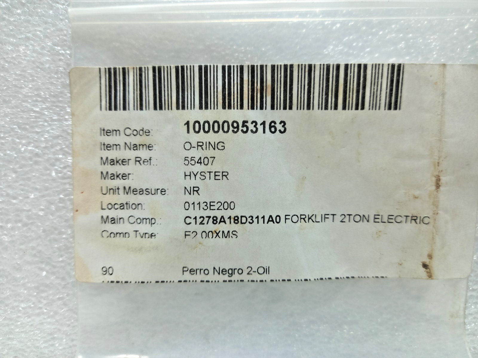 Hyster 55407 O-Ring 2PCs In Lot