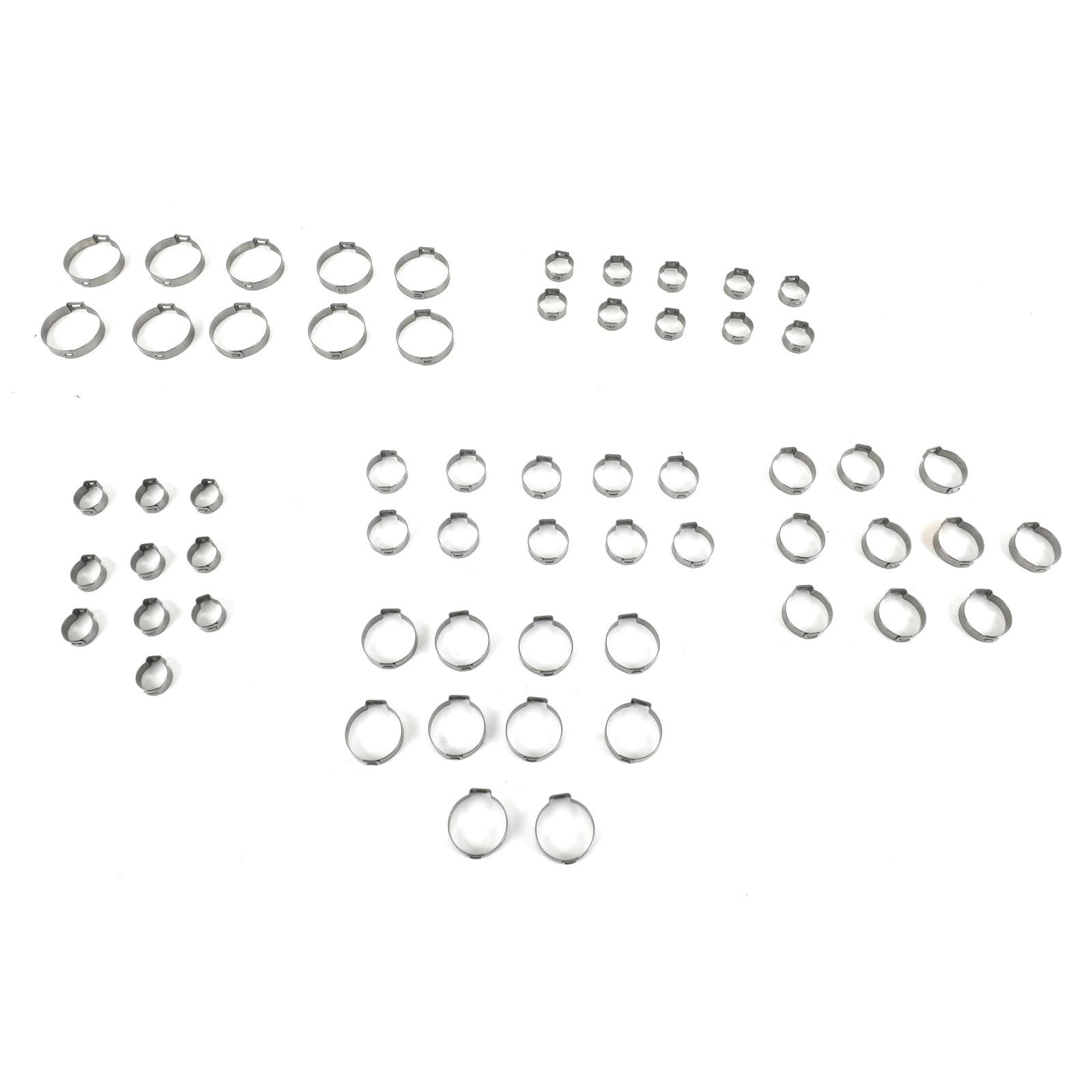 Fragola 999170 Hose Clamps Push Lock Stainless Natural -4 AN to -12 AN Set of 50