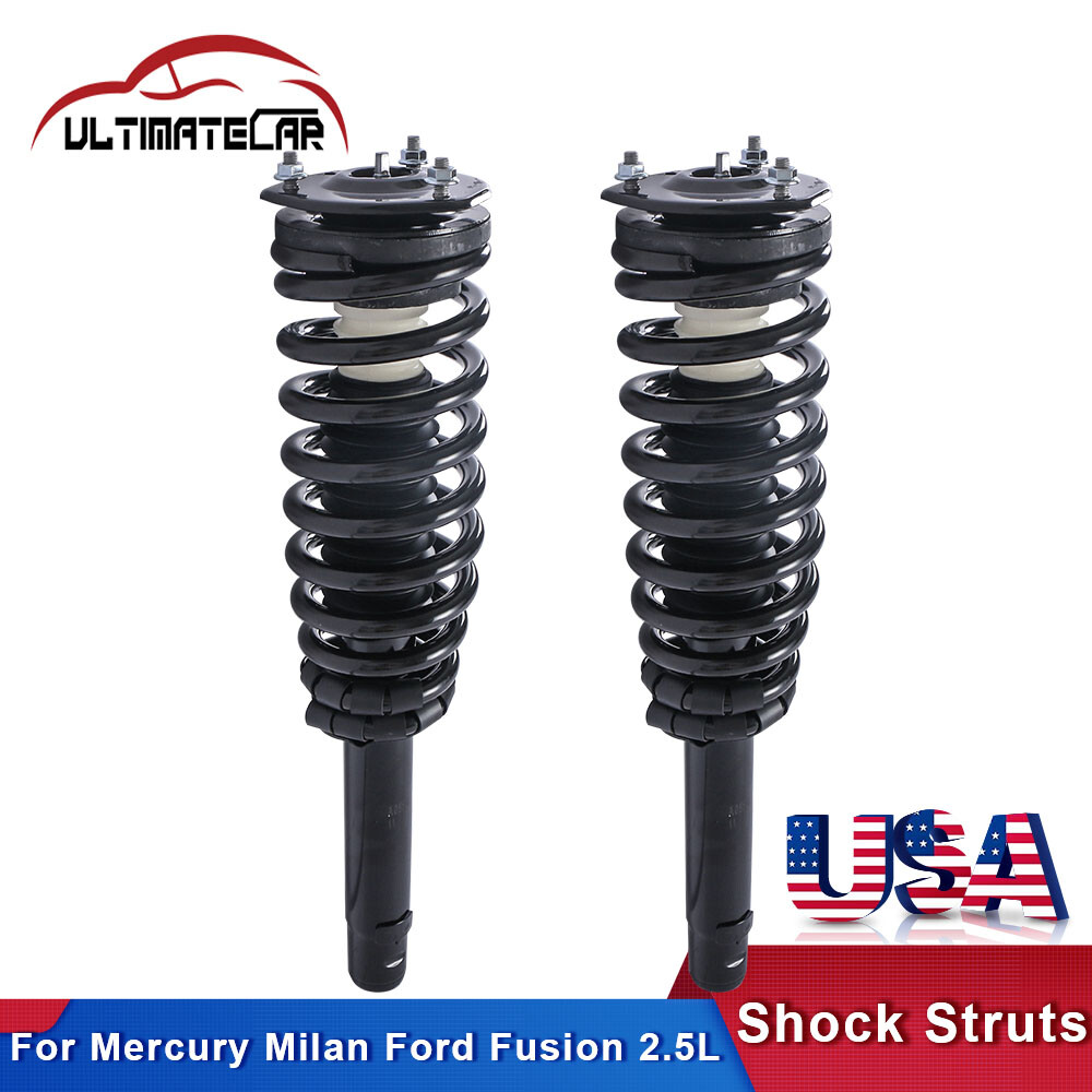 Pair Front Shock Struts w/ Spring For 10-12 Ford Fusion 10-11 Mercury Milan 2.5L