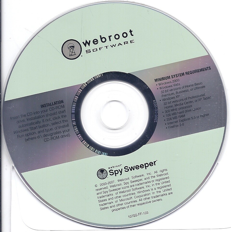 Webroot Spy Sweeper CD with product key
