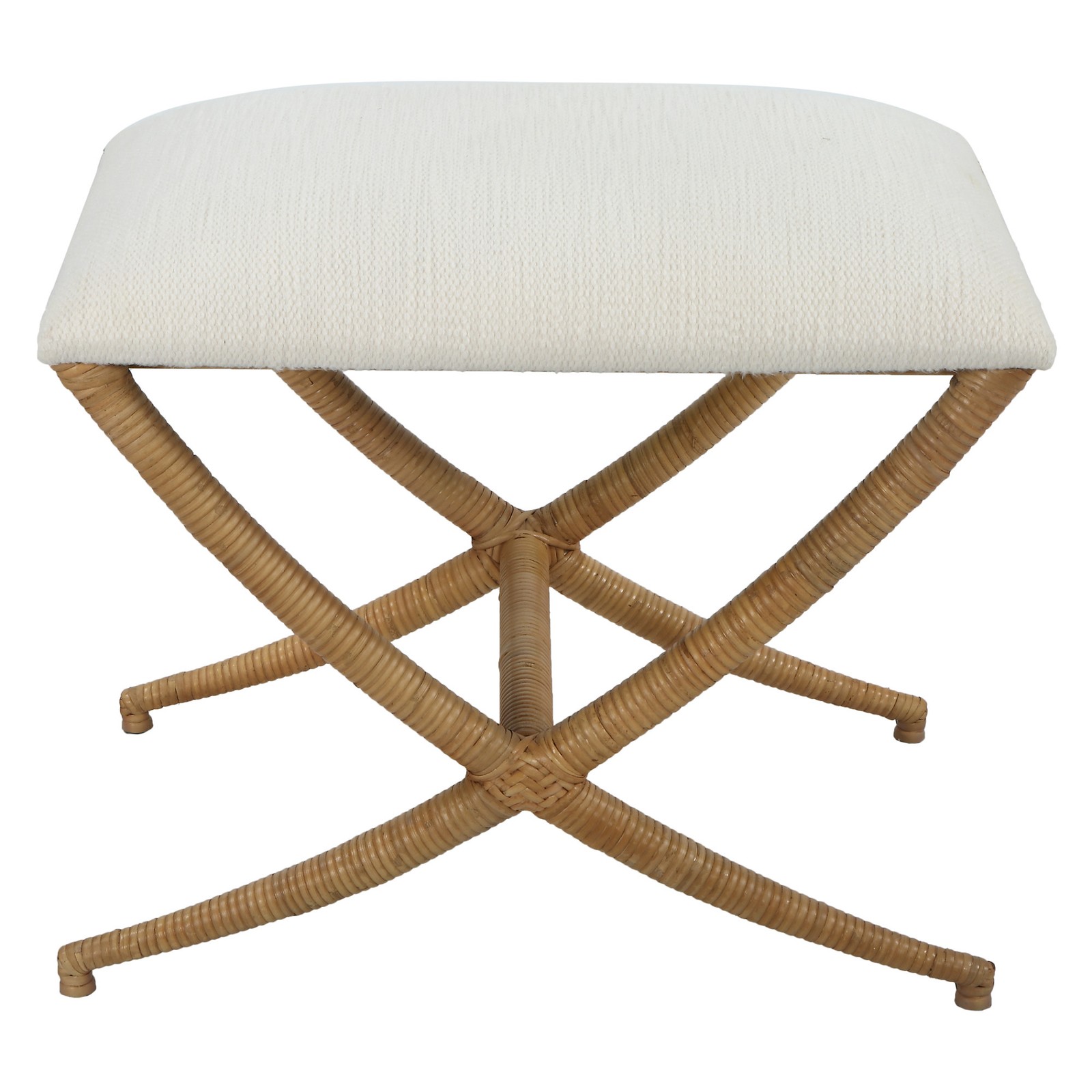 Uttermost 23751 Expedition 24"W Bench - White / Woodtone