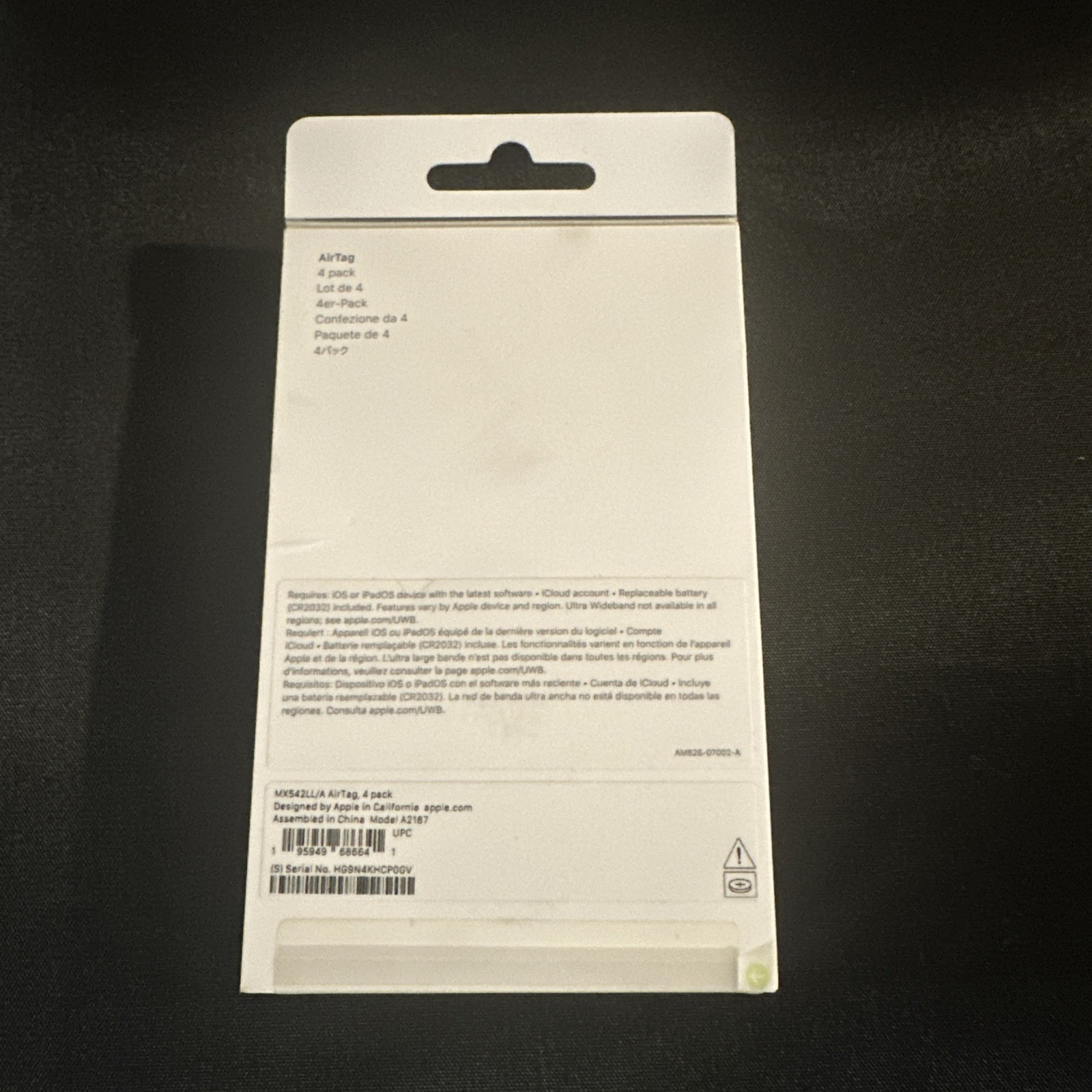 Apple AirTag - GPS Tracker - 4-pack - MX542LL/A - A2187