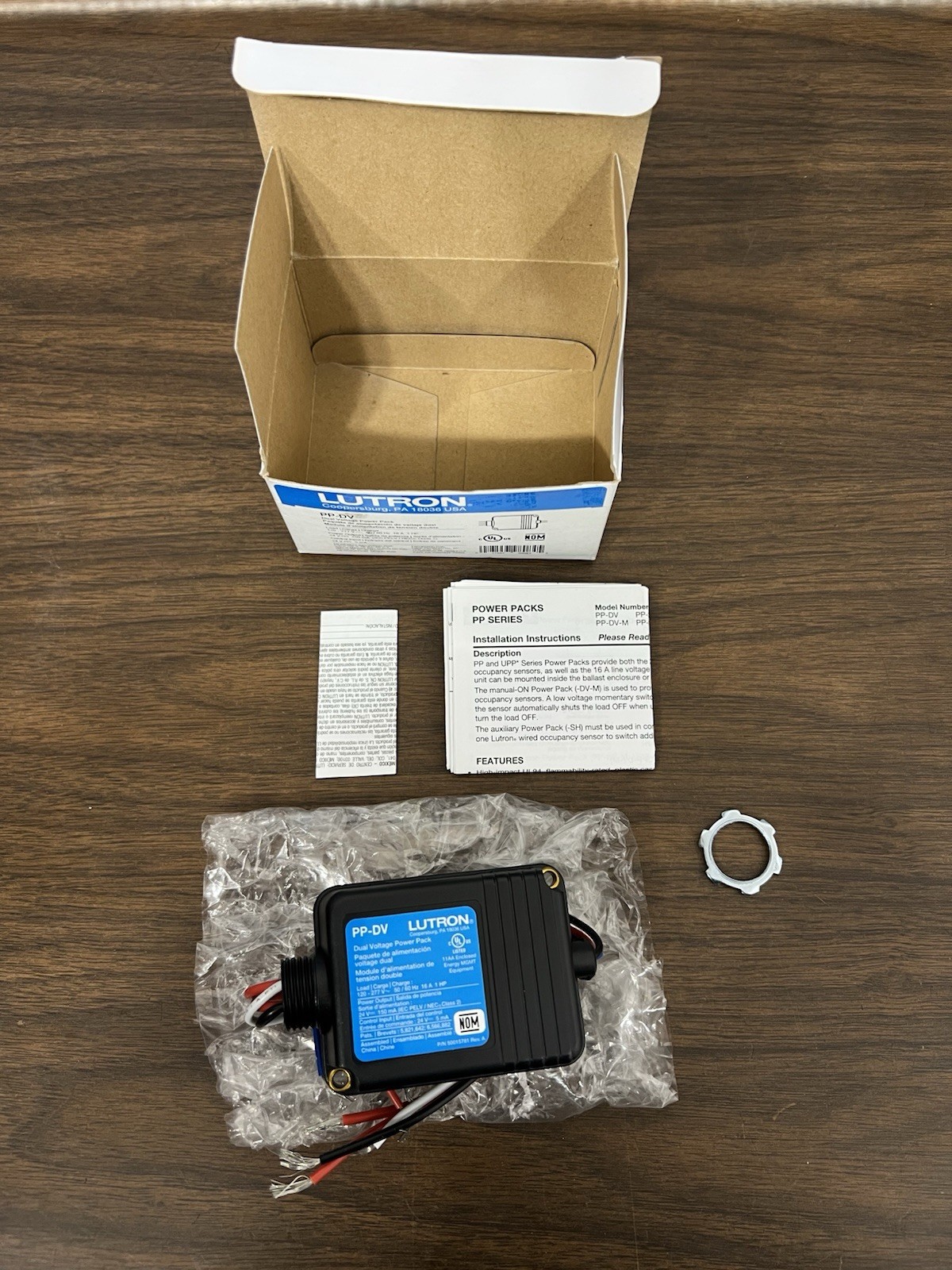 (1) Lutron PP-DV Power Packs - Black -New