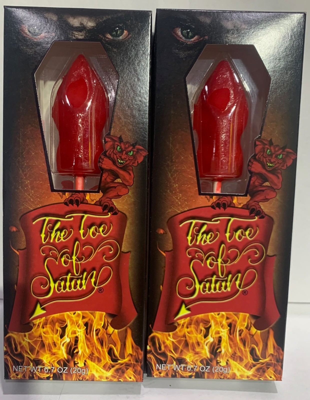 2 Pack The Toe of Satan World's Hottest Hot Lollipop Spicy Candy 20g