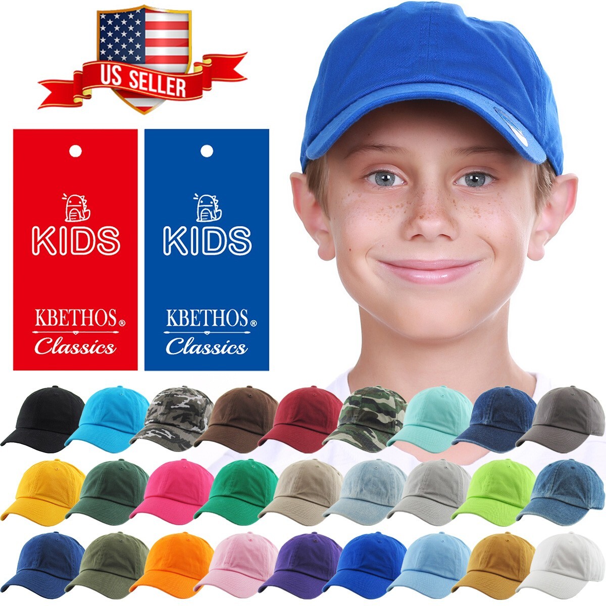Junior Youth Kid Size Cotton Dad Hat Adjustable Baseball Cap