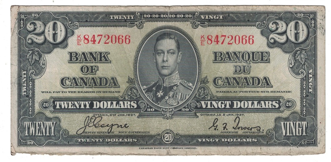 Bank of Canada - 1937 $20.00 Banknote (P-62c)