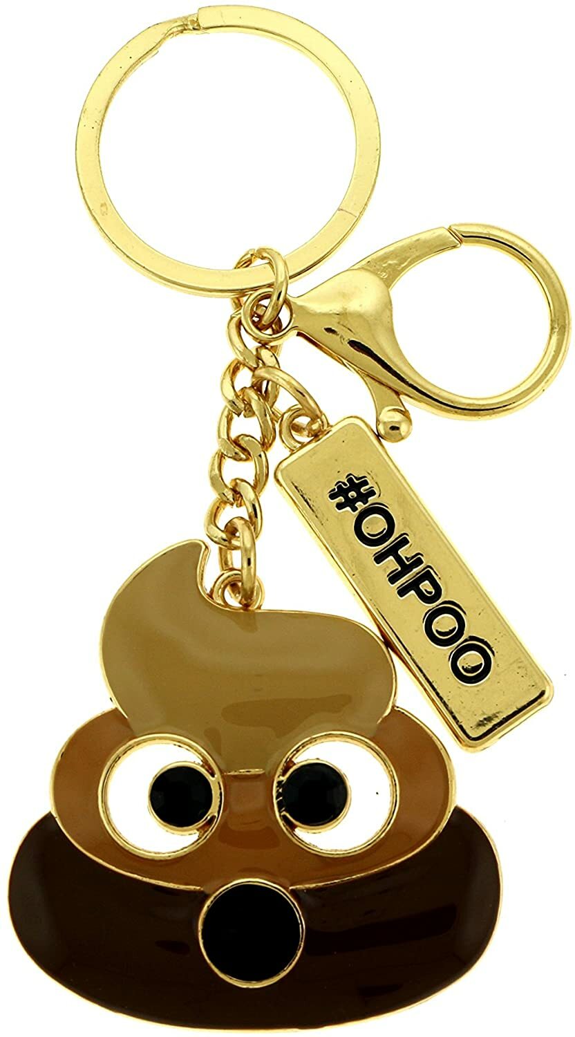 #ohpoo Poop Poo Emoji Punk Rock Gothic Humor Adult Poopie Turd Novelty Keychain