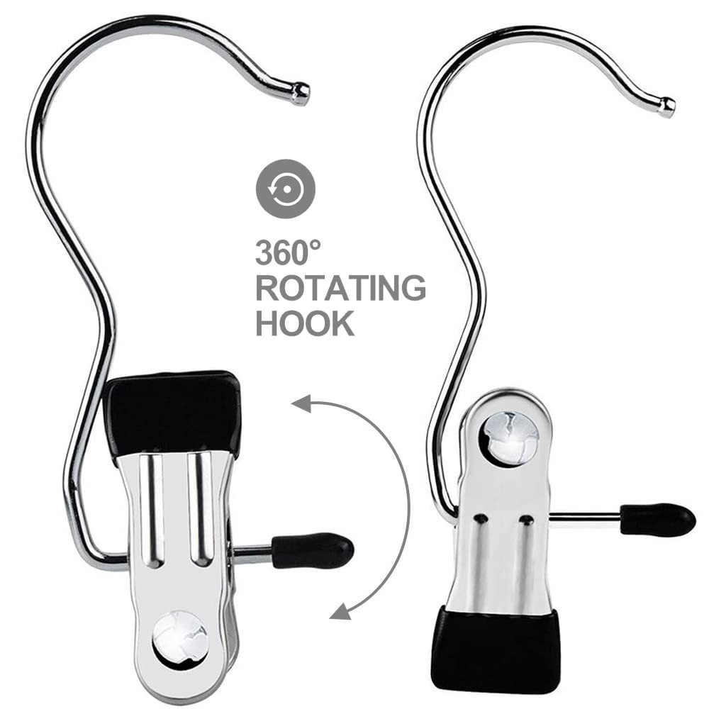 10 PCS Double Adjustable Boot Hangers 10 PCS Single Hanging Clips Laundry