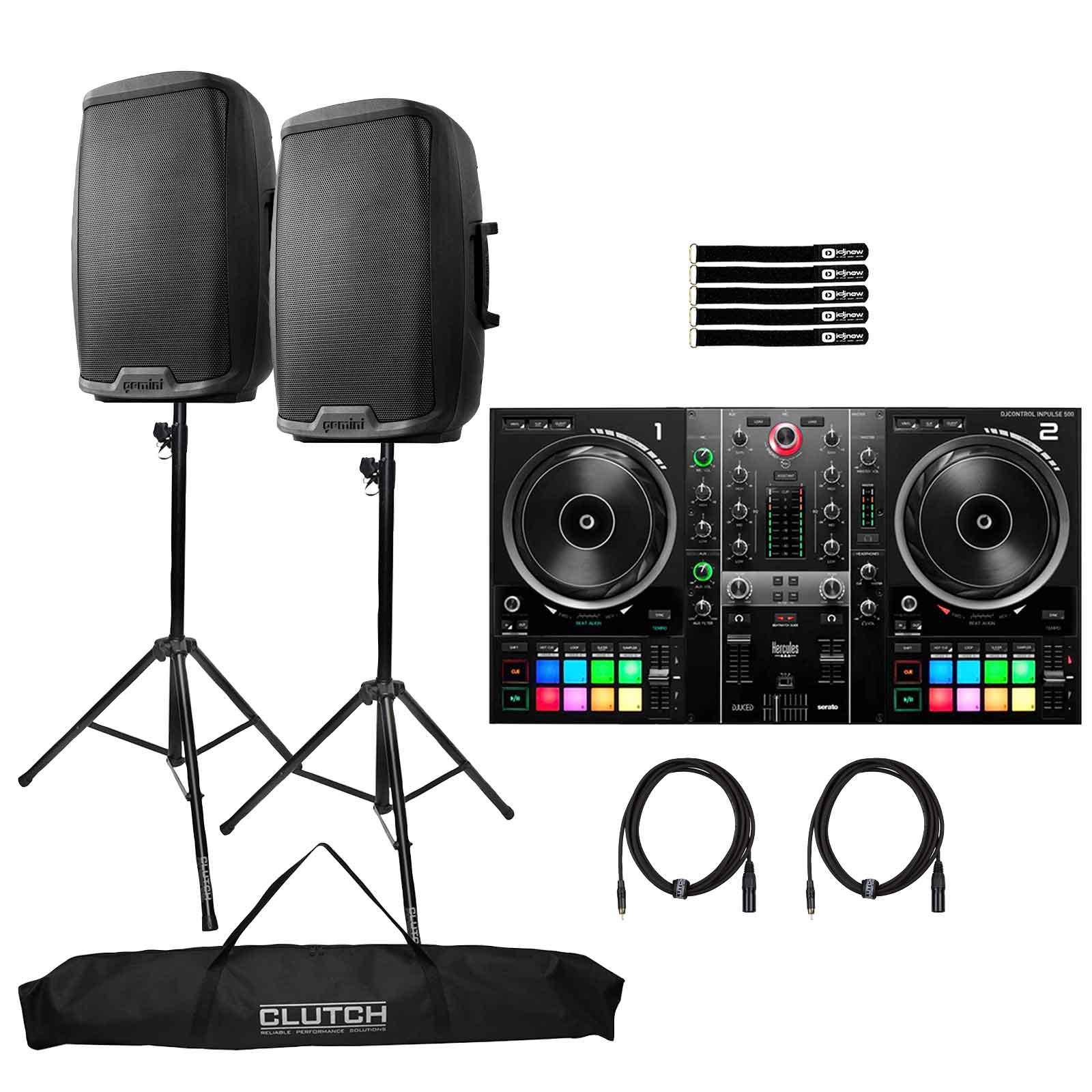 Hercules DJControl Inpulse 500 Controller with (2) AS-2112BT Speakers