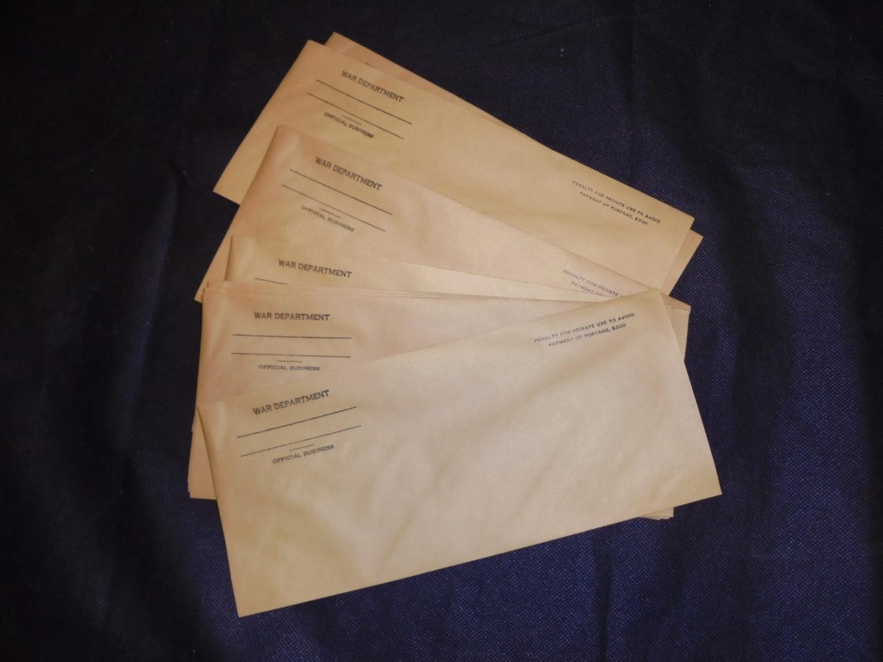 Genuine WW2 US War Department Official Correspondence Envelopes x 10