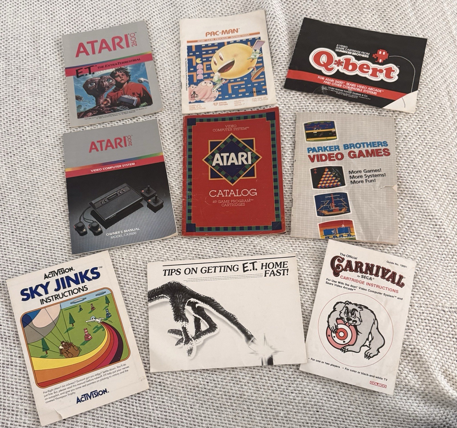 Vintage Atari 2600 System And Games Manuals