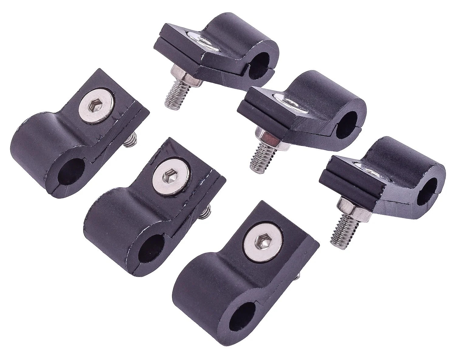JEGS 82046 Line Clamps 1/4 in. I.D. 1 in. L x 1/2 in. W x 7/16 in. H Aluminum Bl