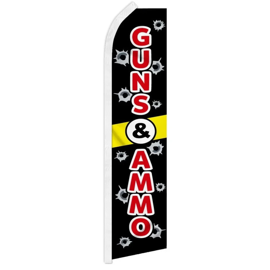 Guns & Ammo Swooper Flutter Feather Advertising Gun Sold Here Banner Flag