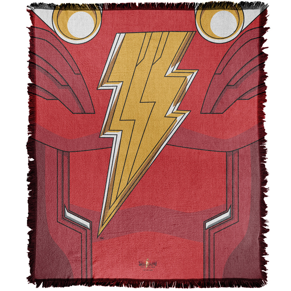 Shazam! Fury of The Gods Blanket, 50"x60" Chest Woven Cotton Blend Throw