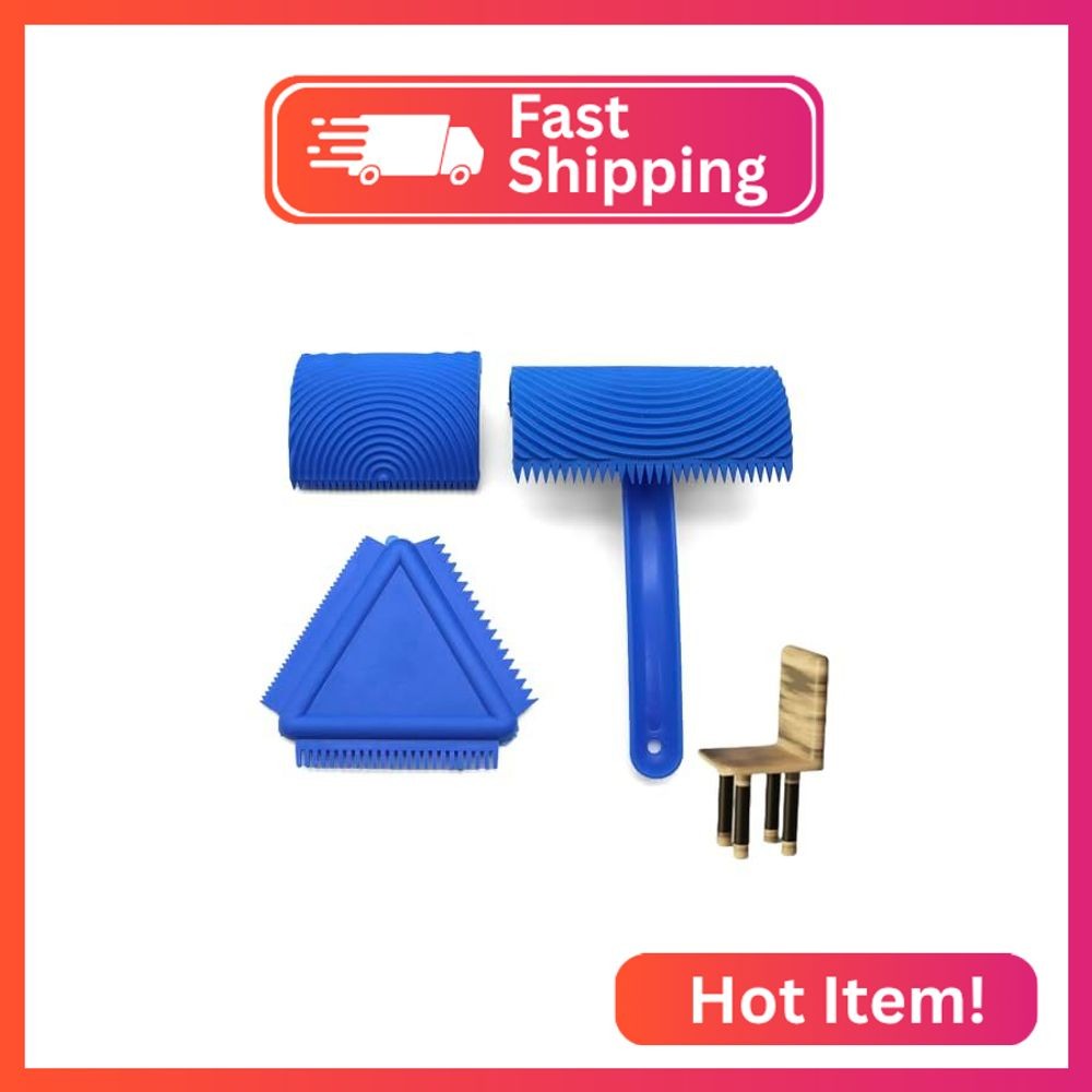 3 Pack Wood Grain Tool (Blue)-Natural Woodgrain Maker for Decorative Painting Pr