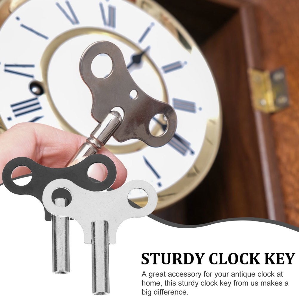 2 Pcs Practical Clock Keys Sturdy Winders Convenient Tools for Floor Clock