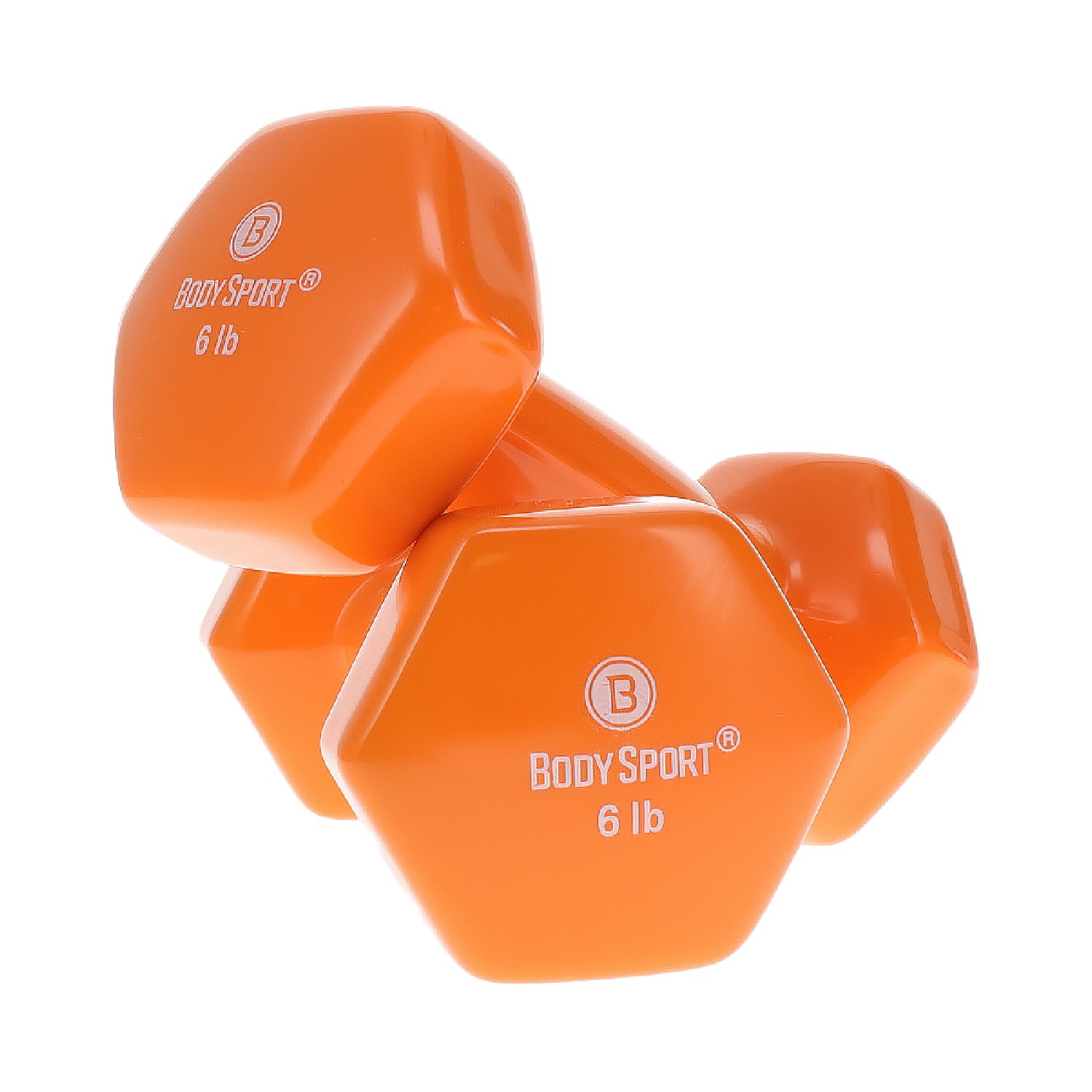 Body Sport Vinyl Coated Dumbbell – Exercises – Strength Training - 6 lb Pair