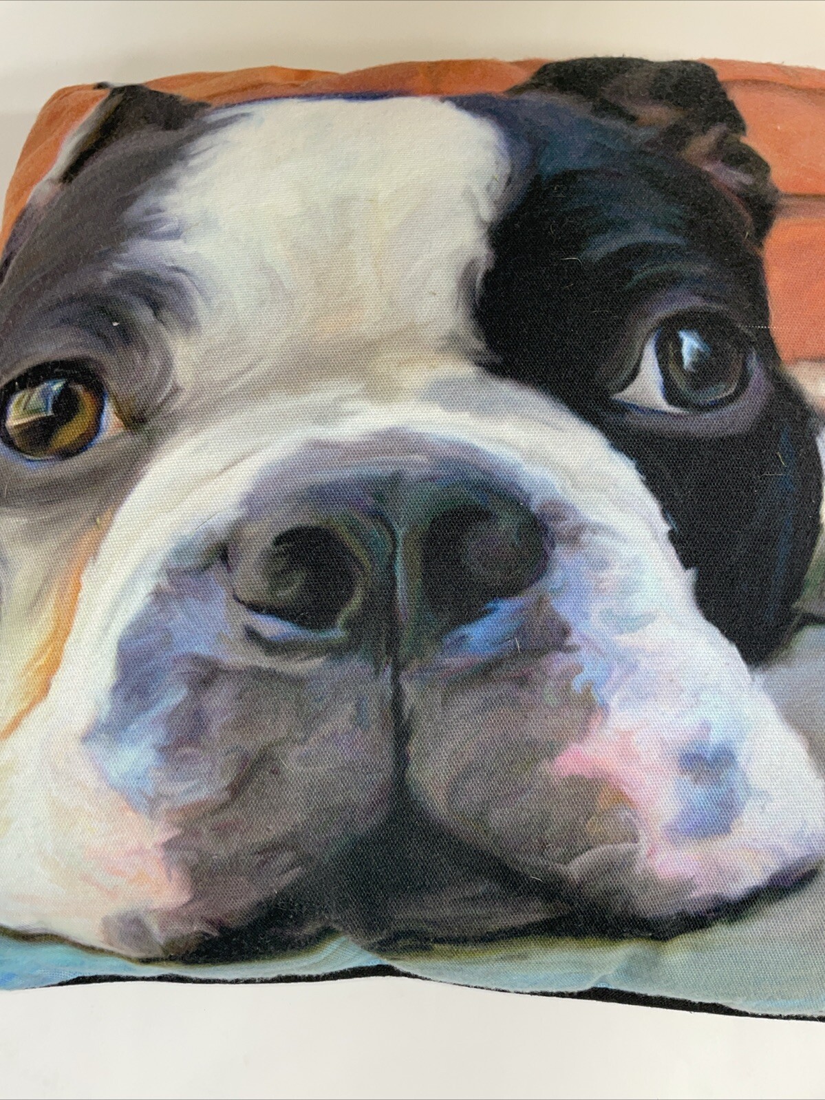 2 Boston Terrior Throw Pillows Robert McClintock Patrick O'Brien 17"