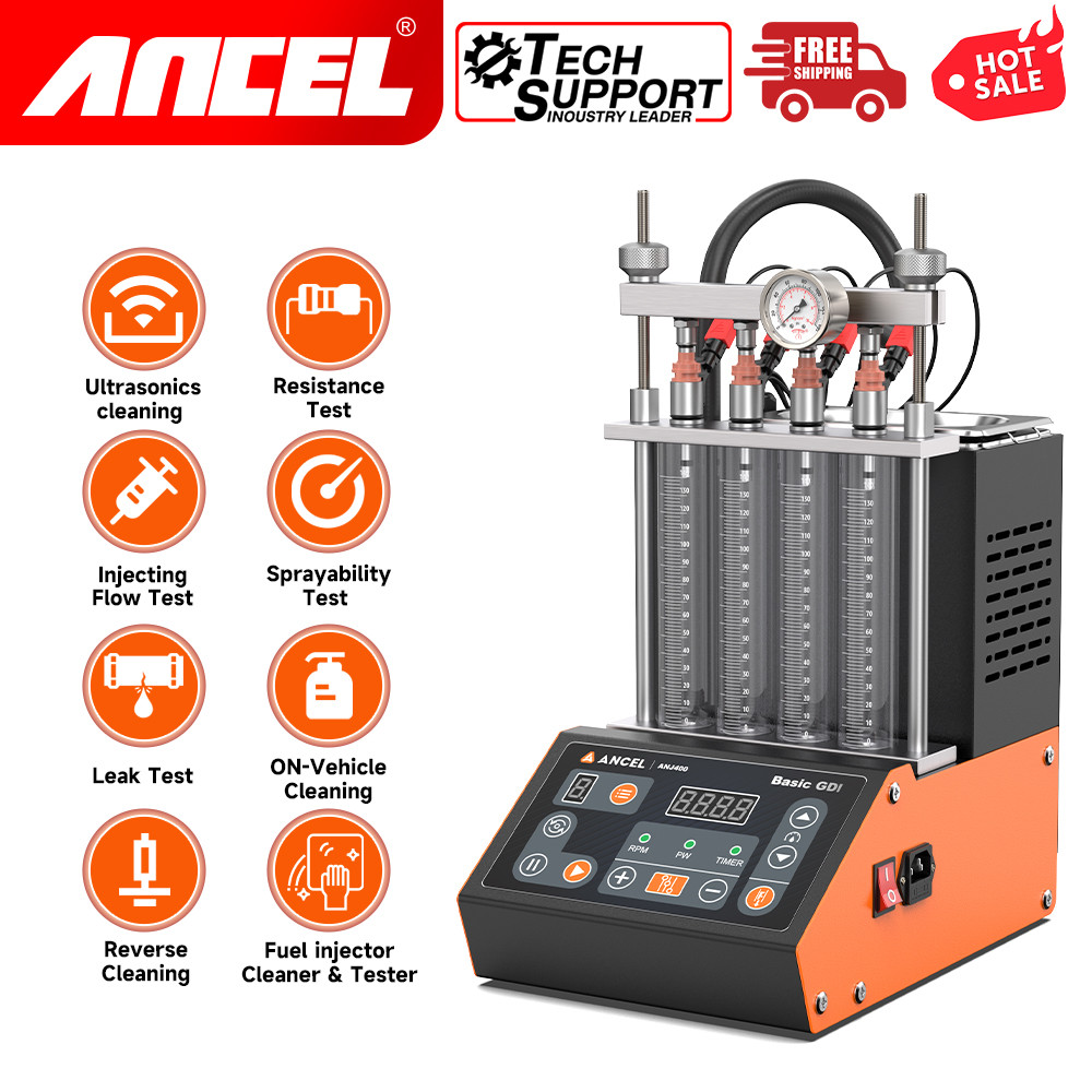 ANCEL ANJ400 Car Fuel Injector Tester & Cleaner Ultrasonic Machine Leak Test