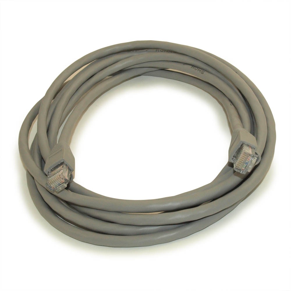 10ft Cat6 Ethernet RJ45 Patch Cable  Stranded  Snagless Booted  GRAY