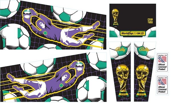 World Cup Soccer Pinball Machine CABINET Decal Set