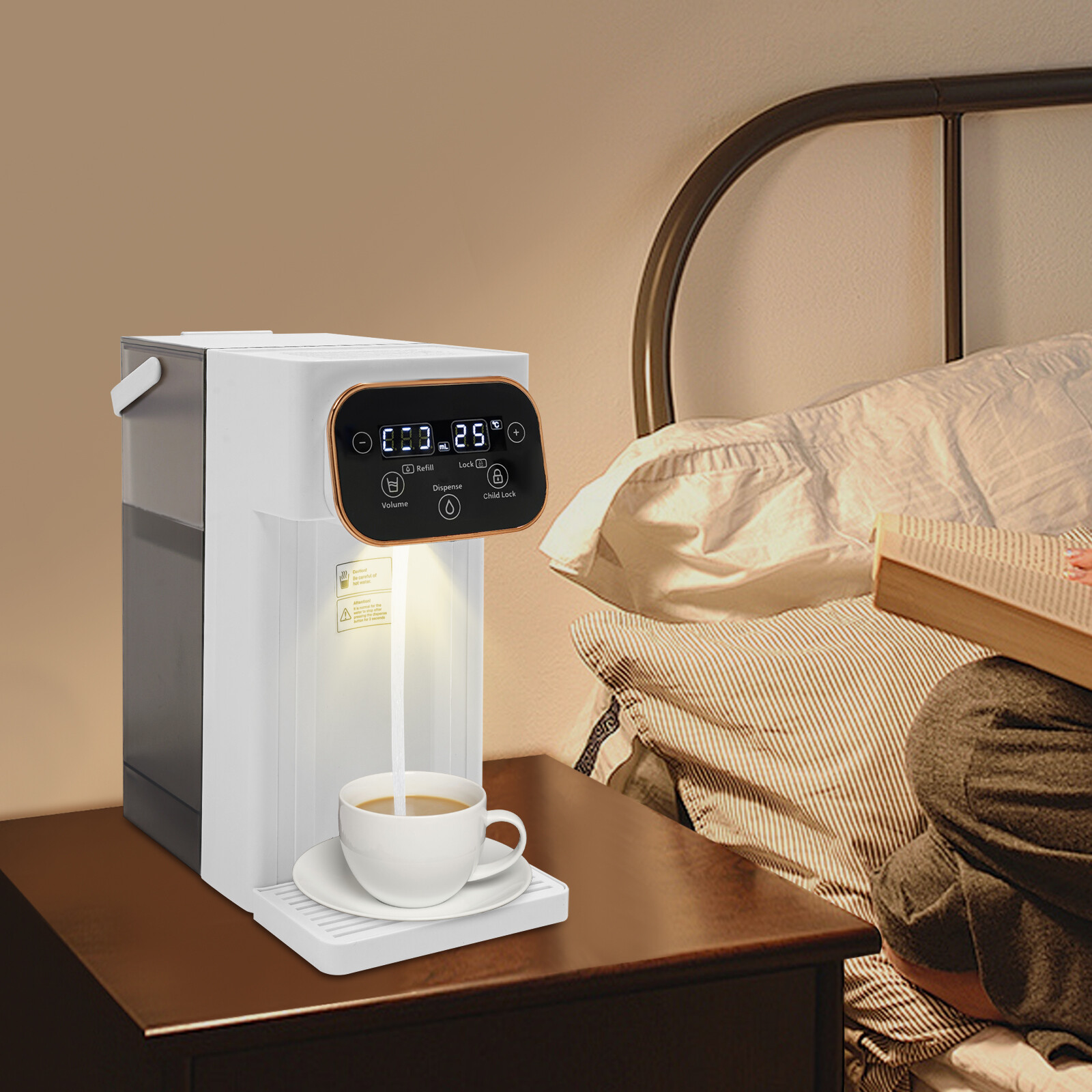 Instant Hot Water Dispenser – 12 Levels Settings (77F-210°F), 8 Volume Selection
