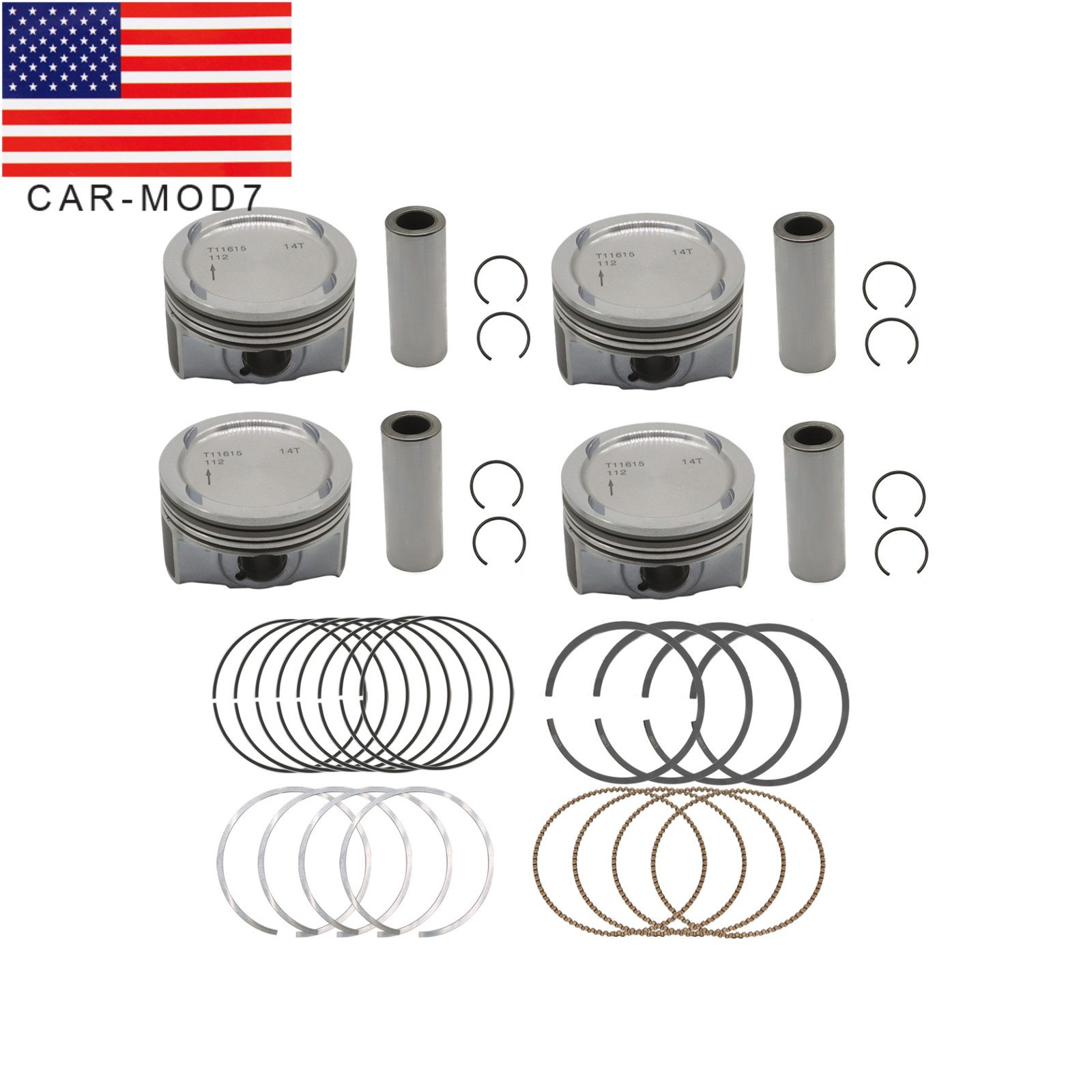 1.4L Set Pistons & Rings Kit FITS For CHEVY CRUZE SONIC TRAX ENCORE 2011-2021 US