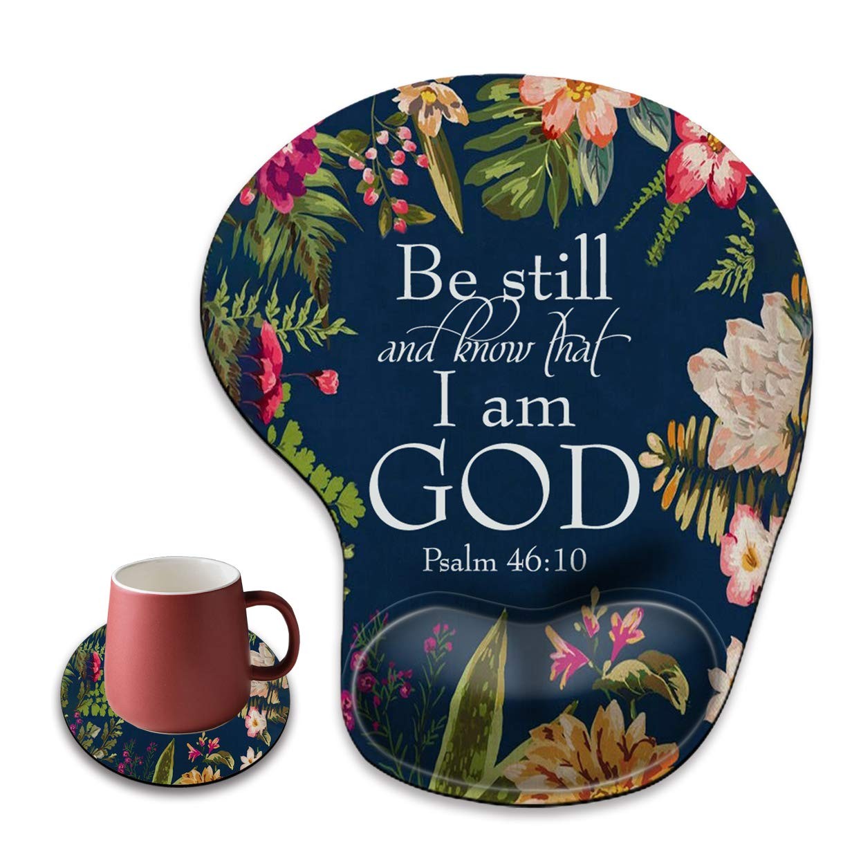 Flower Quote Bible Verses Psalm 46:10 8.7L x 9.8W inches, Xg-2-wr 002