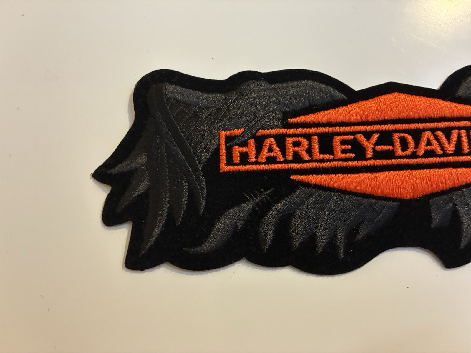 Large 9" Harley Davidson Broken Wings Patch Jacket Eagle Black Orange OLP
