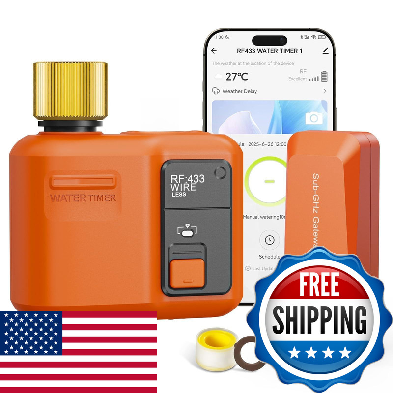 Xinfuture Wifi Water Timer For Garden Hose Smart Sprinkler Timer 984Ft Long