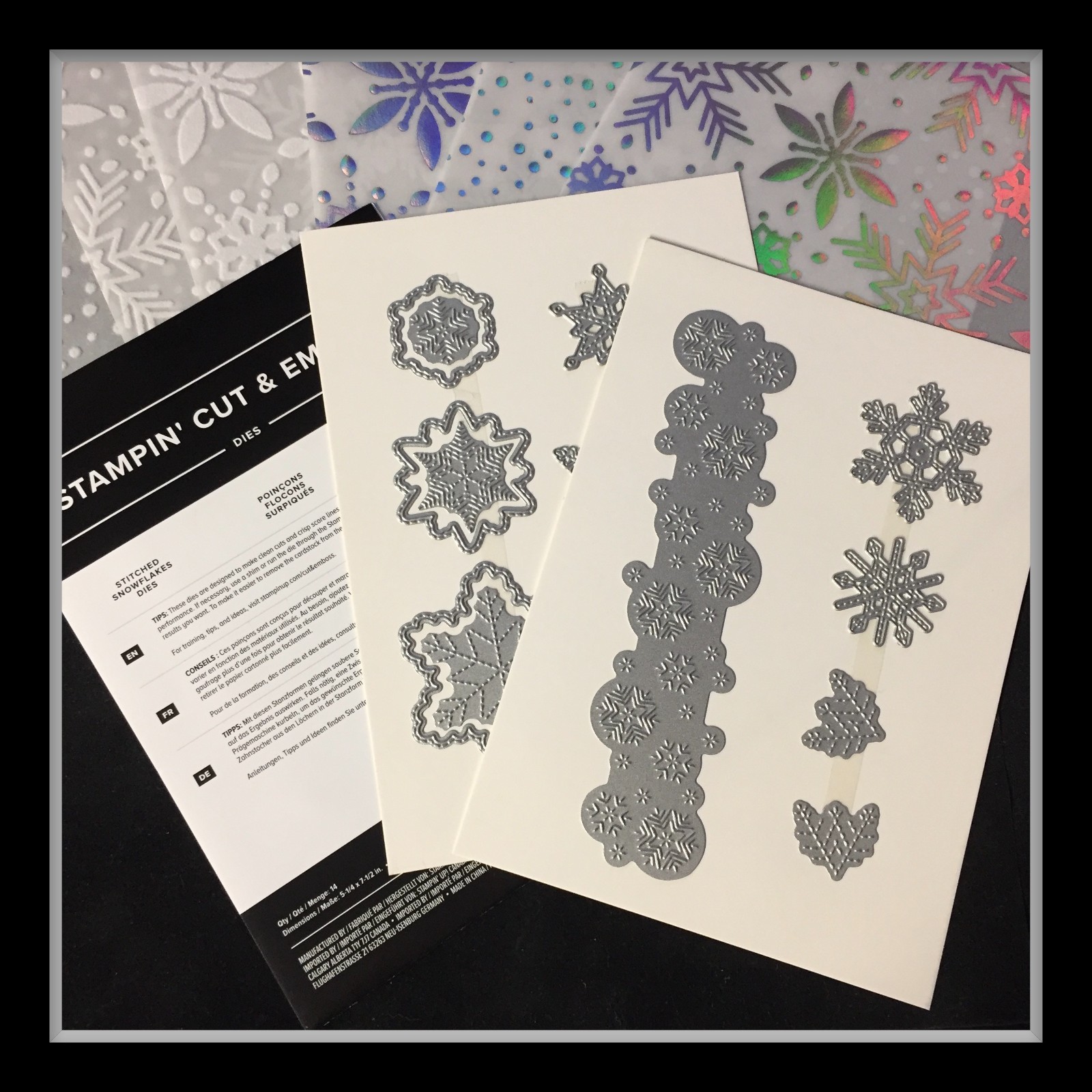 Stampin' Up! STITCHED SNOWFLAKES DIES & SNOWFLAKE VELLUM DSP  ***NEW*** #4820