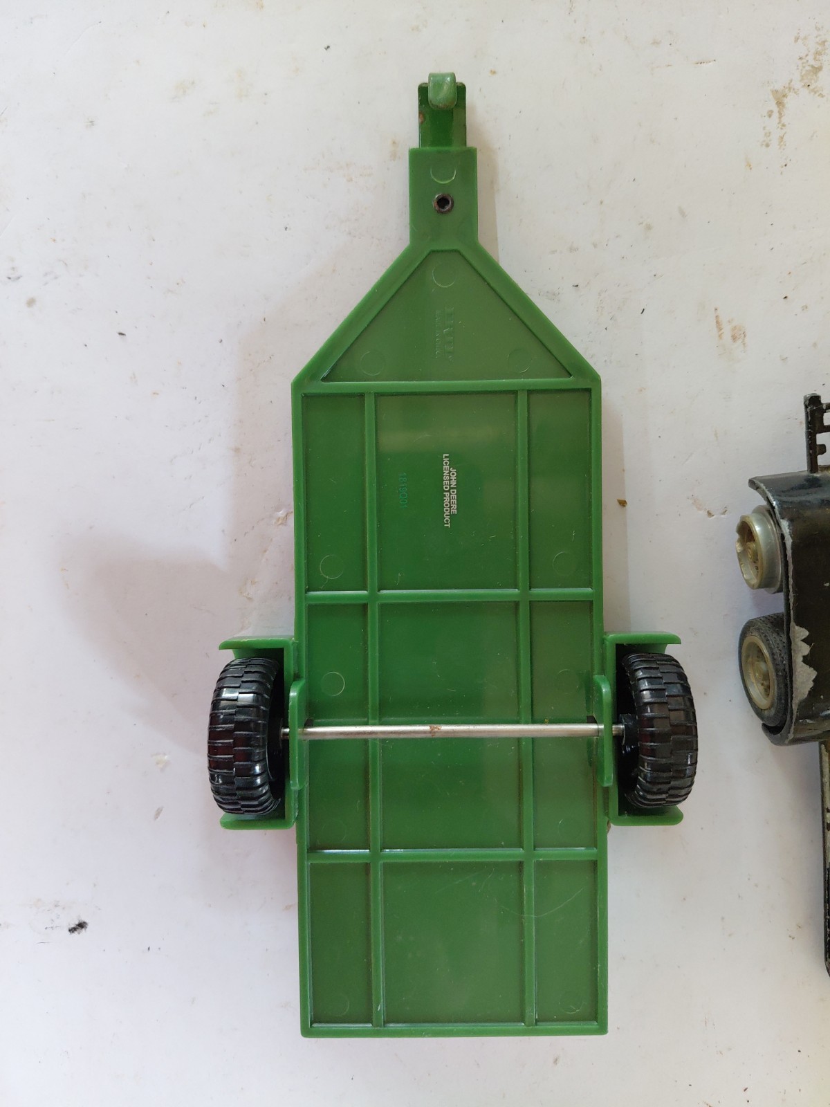 2 Ertl Trailers One John Deere Black One Missing Tire On Wheel