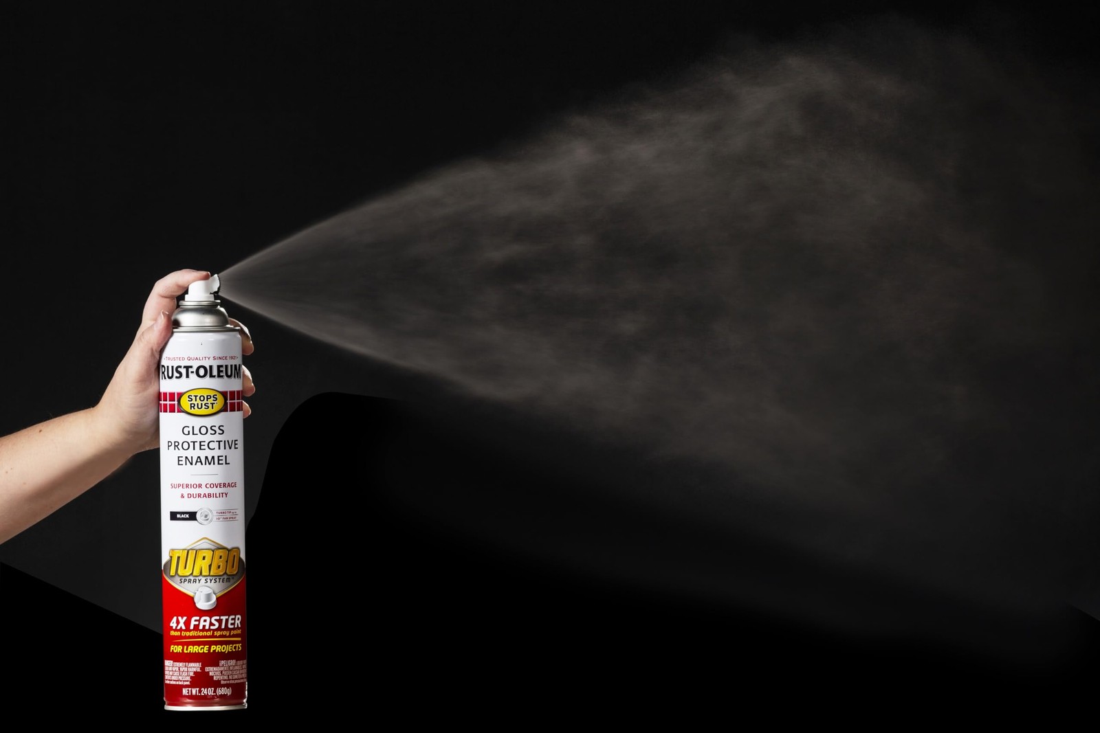 Turbo Spray Paint 24 Ounce (Pack of 1) Stops Rust Gloss Black